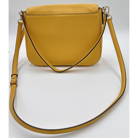 Kate Spade Leila Medium Flap Shoulder Bag Crossbody Sunflower Fields Yellow CUTE - Picture 14 of 16